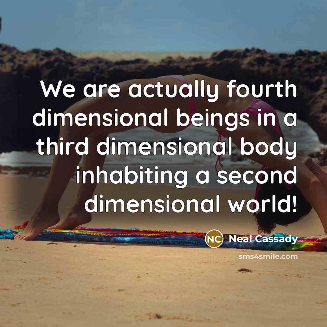 “We are actually fourth dimensional beings in a third dimensional…” quote by Neal Cassady
