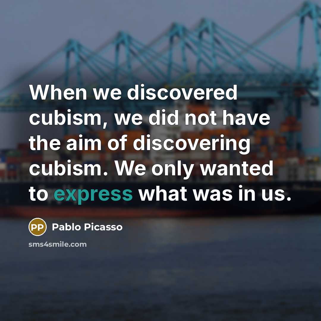 “When we discovered cubism, we did not have the aim…” quote by Pablo Picasso