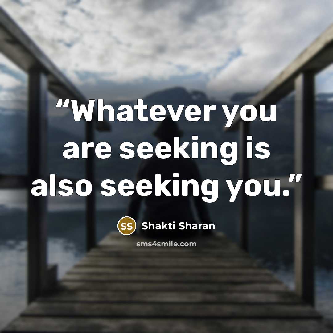 “Whatever you are seeking is also seeking you.” quote by Shakti Sharan