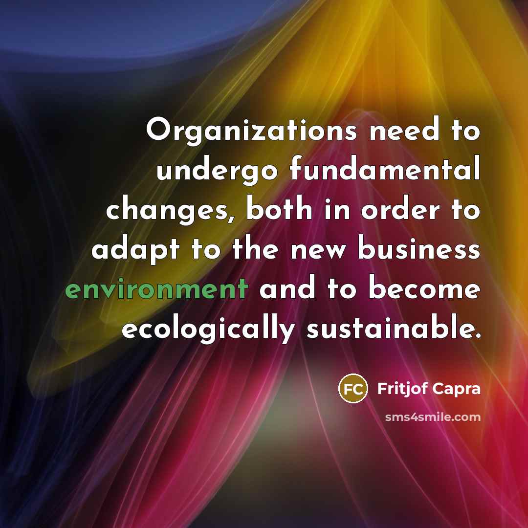 “Organizations need to undergo fundamental changes, both in order to…” quote by Fritjof Capra