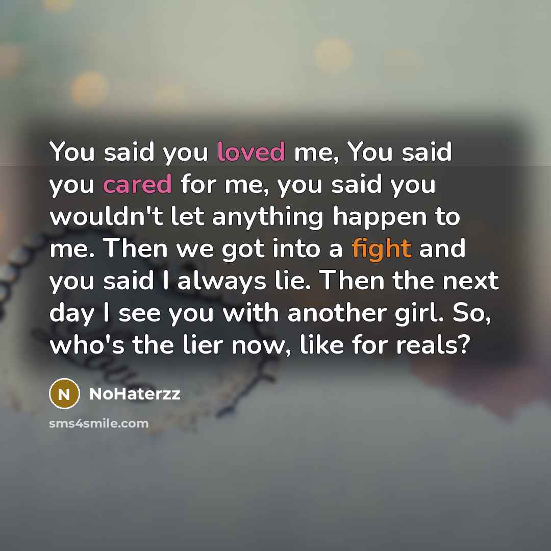 “You said you loved me, You said you cared for…” quote by NoHaterzz