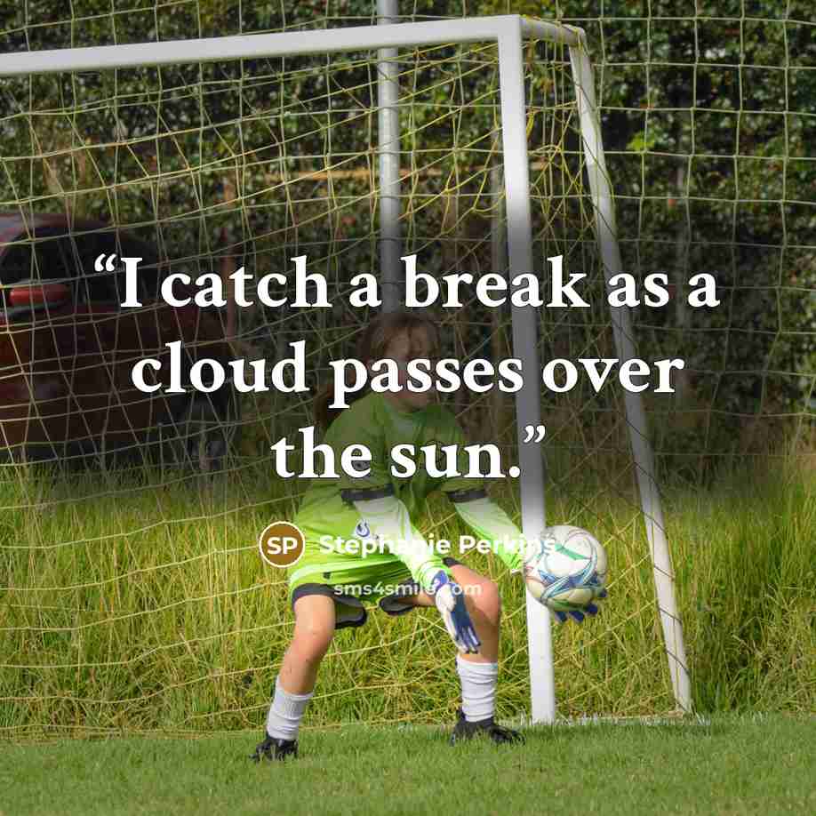 “I catch a break as a cloud passes over the sun.” quote by Stephanie Perkins