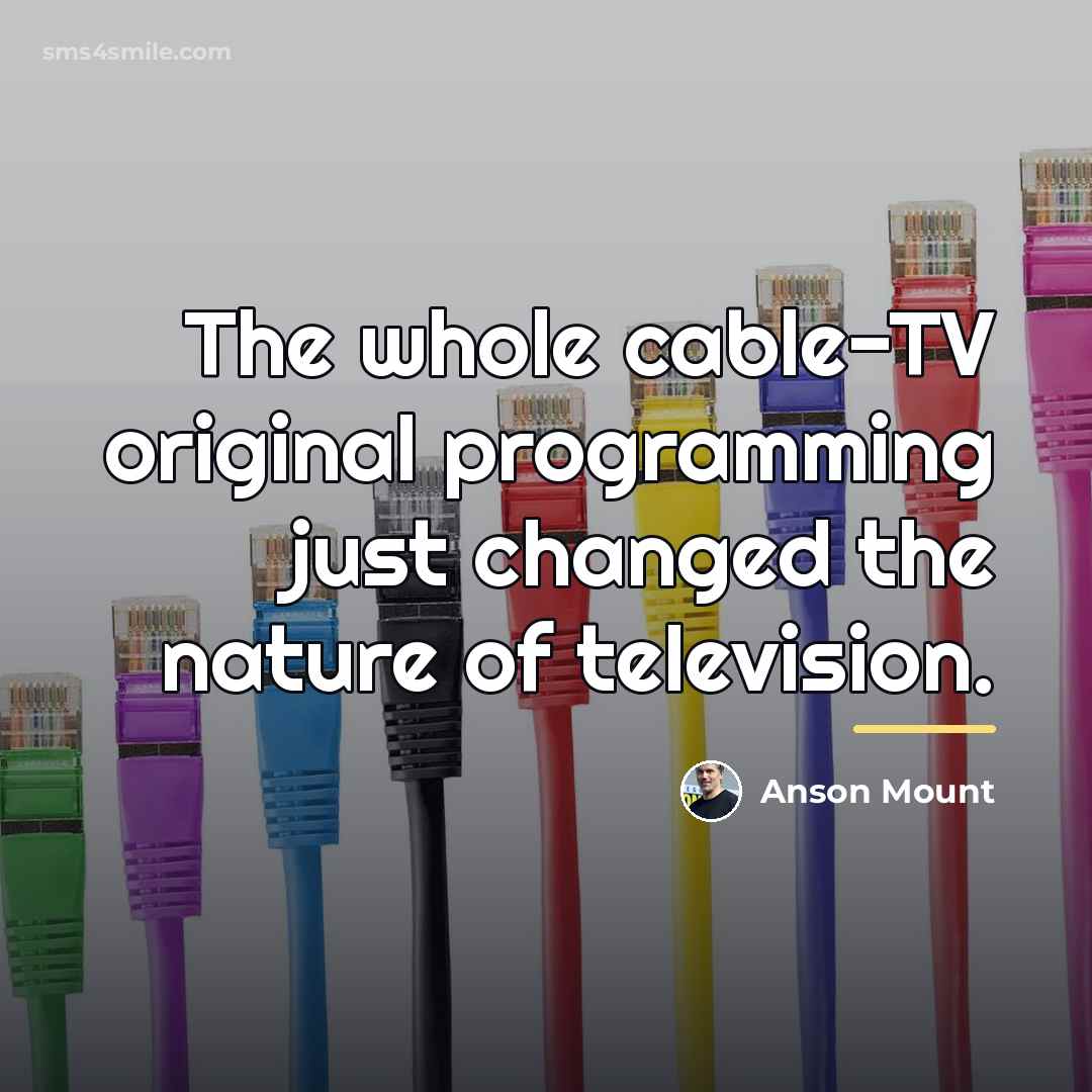 “The whole cable-TV original programming just changed the nature of…” quote by Anson Mount
