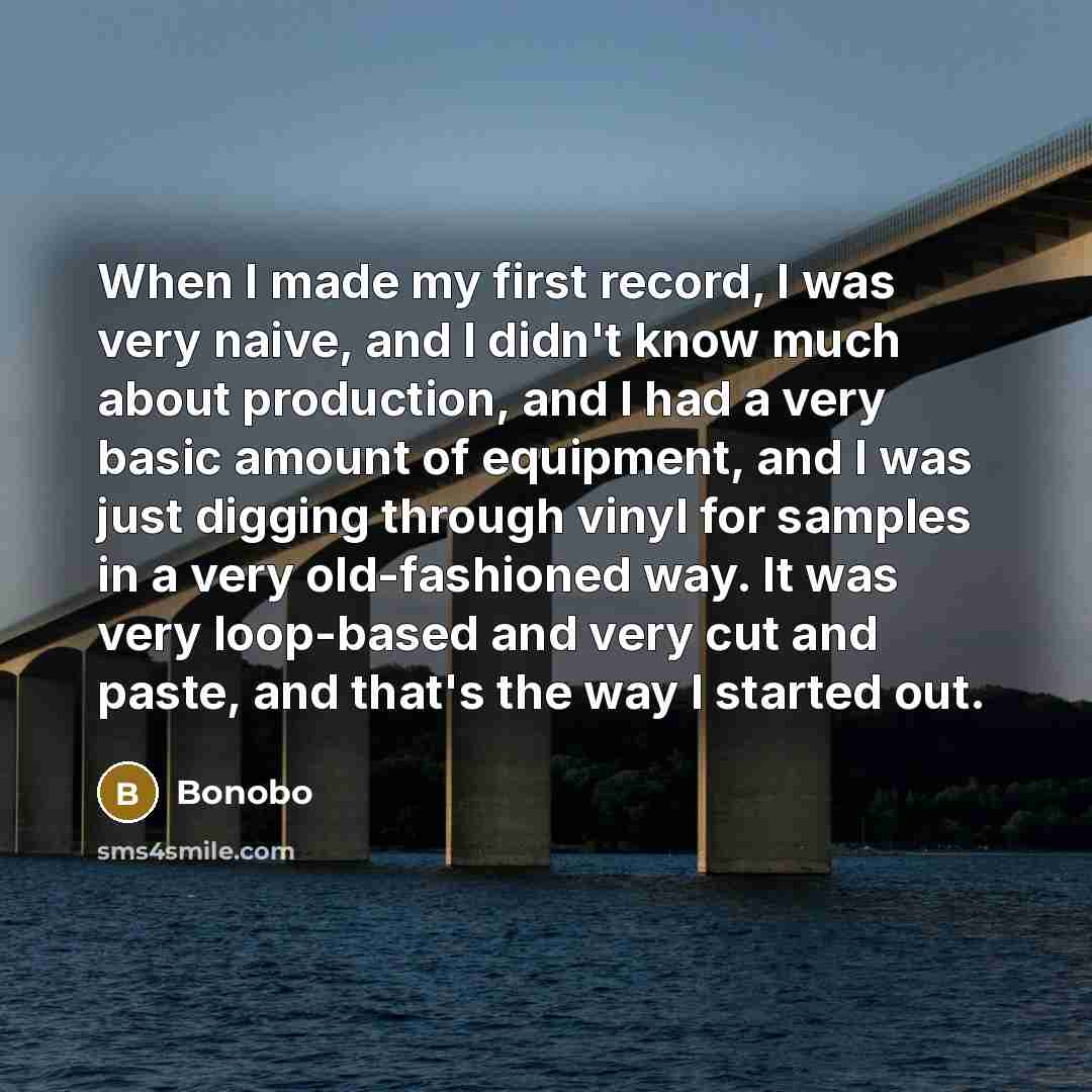 “When I made my first record, I was very naive,…” quote by Bonobo