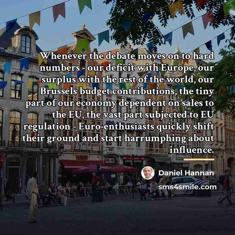 “Whenever the debate moves on to hard numbers - our…” quote by Daniel Hannan