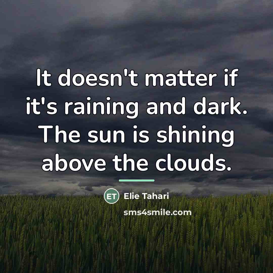 “It doesn't matter if it's raining and dark. The sun…” quote by Elie Tahari