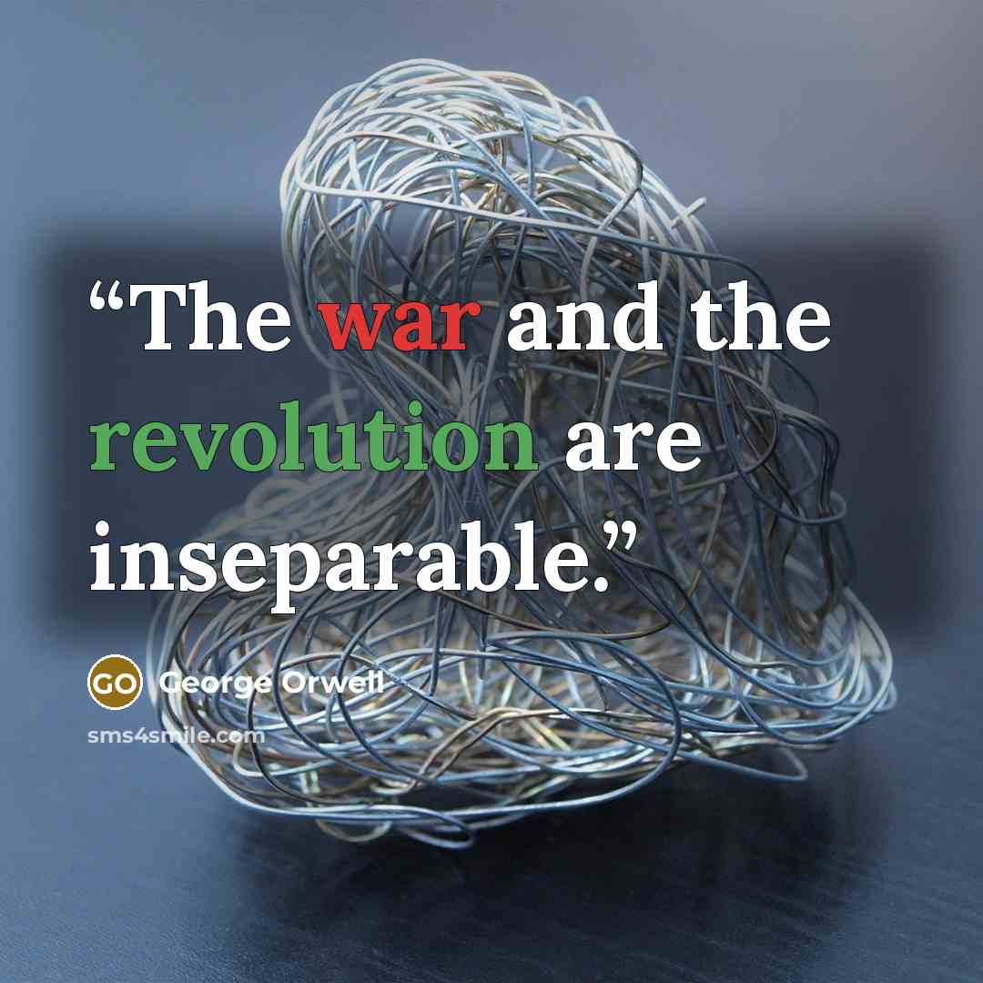 “The war and the revolution are inseparable.” quote by George Orwell