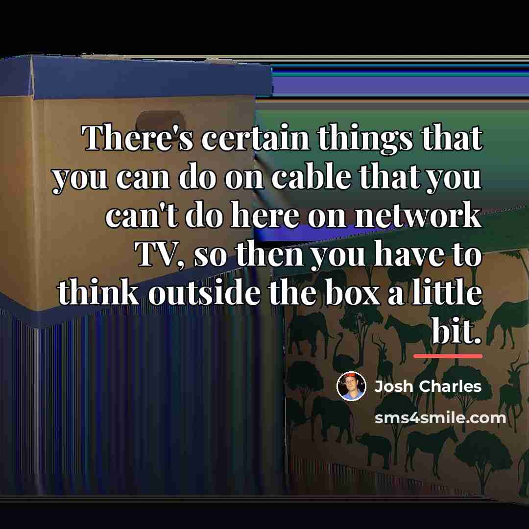 “There's certain things that you can do on cable that…” quote by Josh Charles