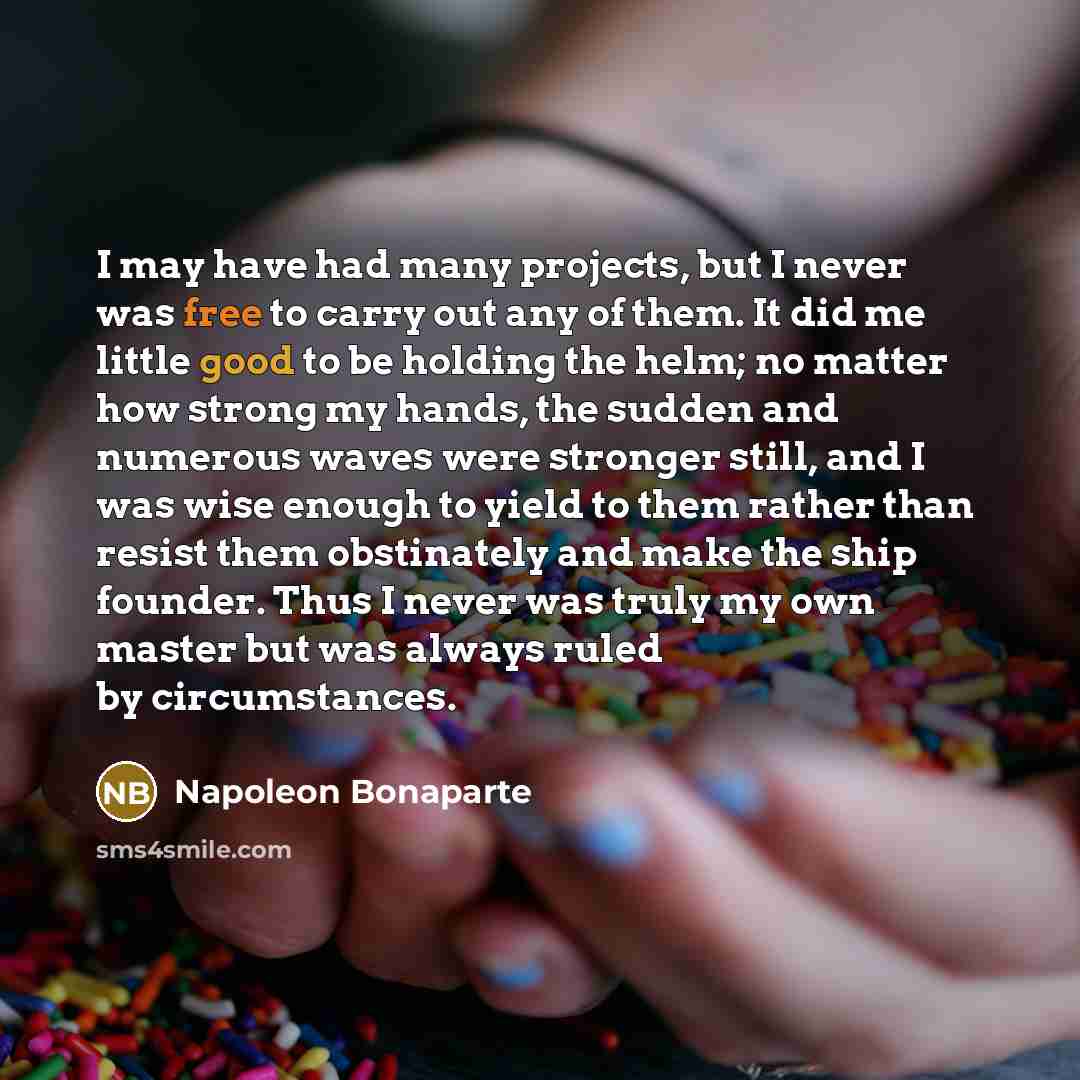 “I may have had many projects, but I never was…” quote by Napoleon Bonaparte