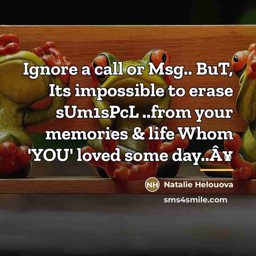 “Ignore a call or Msg.. BuT, Its impossible to erase…” quote by Natalie Helouova