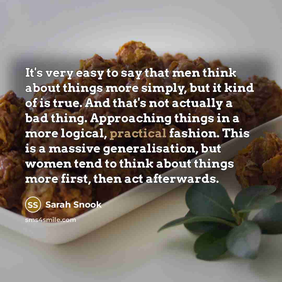 “It's very easy to say that men think about things…” quote by Sarah Snook