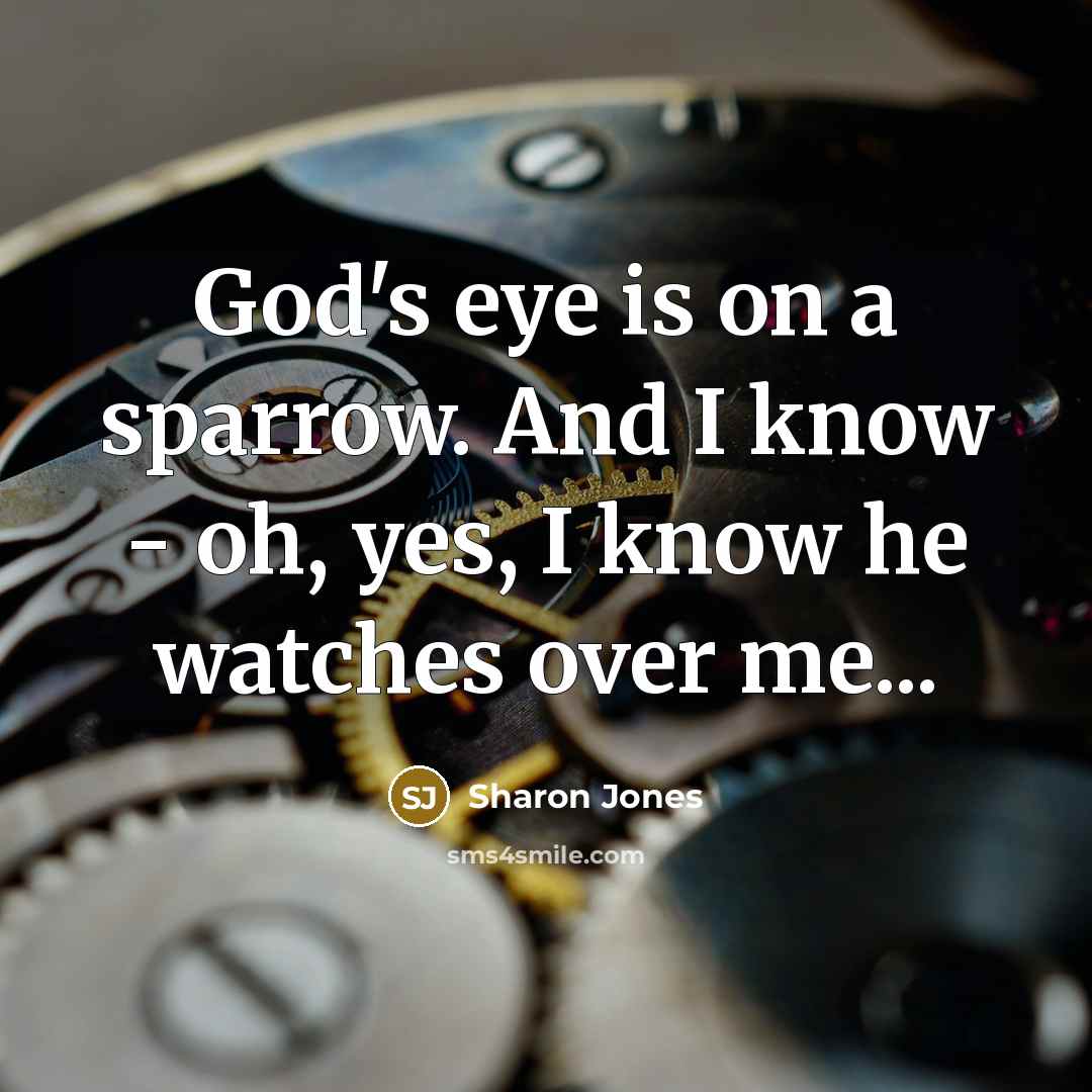 “God's eye is on a sparrow. And I know -…” quote by Sharon Jones
