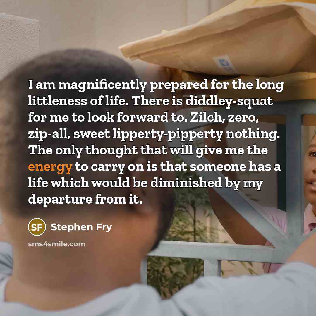 “I am magnificently prepared for the long littleness of life.…” quote by Stephen Fry