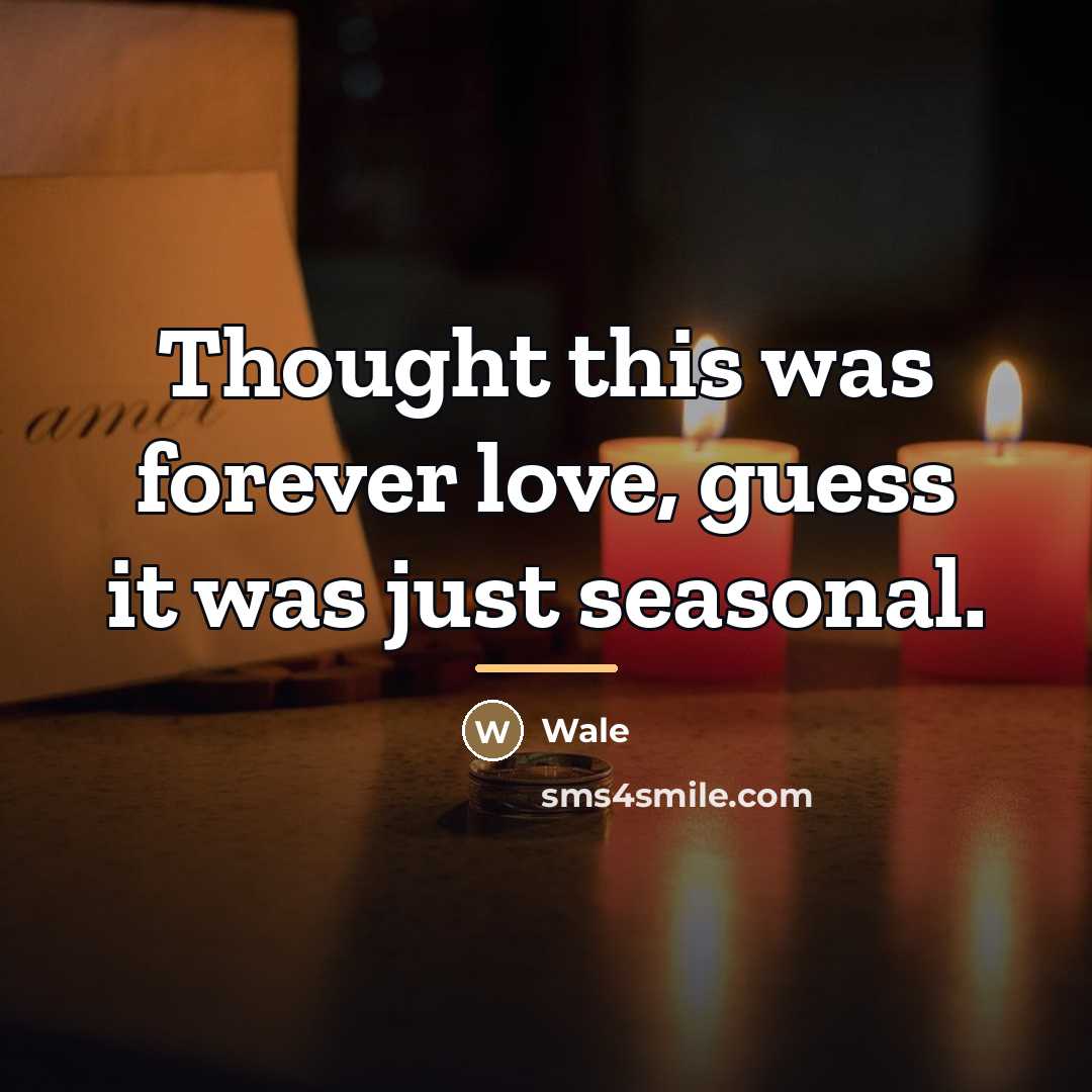 “Thought this was forever love, guess it was just seasonal.…” quote by Wale