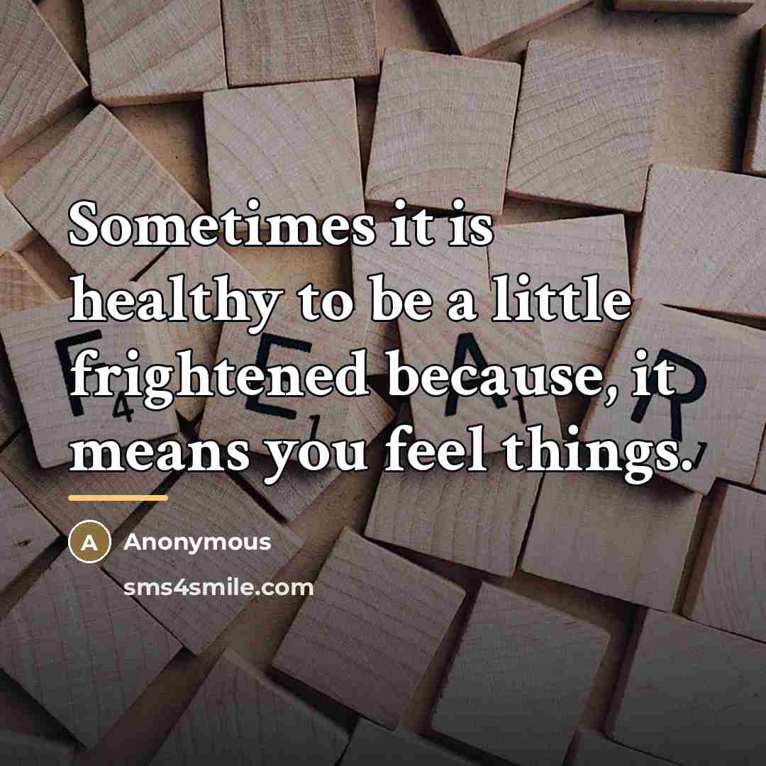“Sometimes it is healthy to be a little frightened because,…” quote by Anonymous