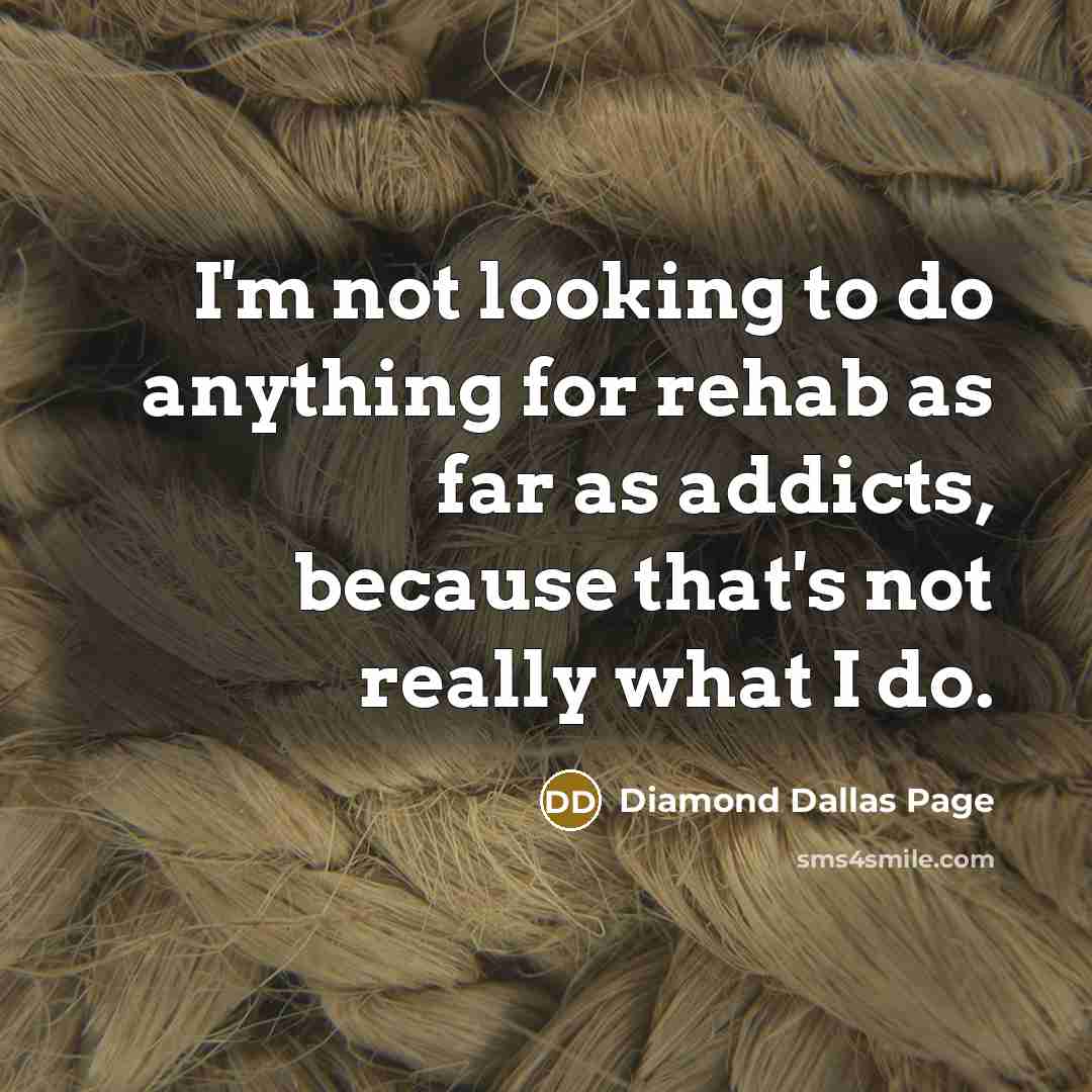 “I'm not looking to do anything for rehab as far…” quote by Diamond Dallas Page