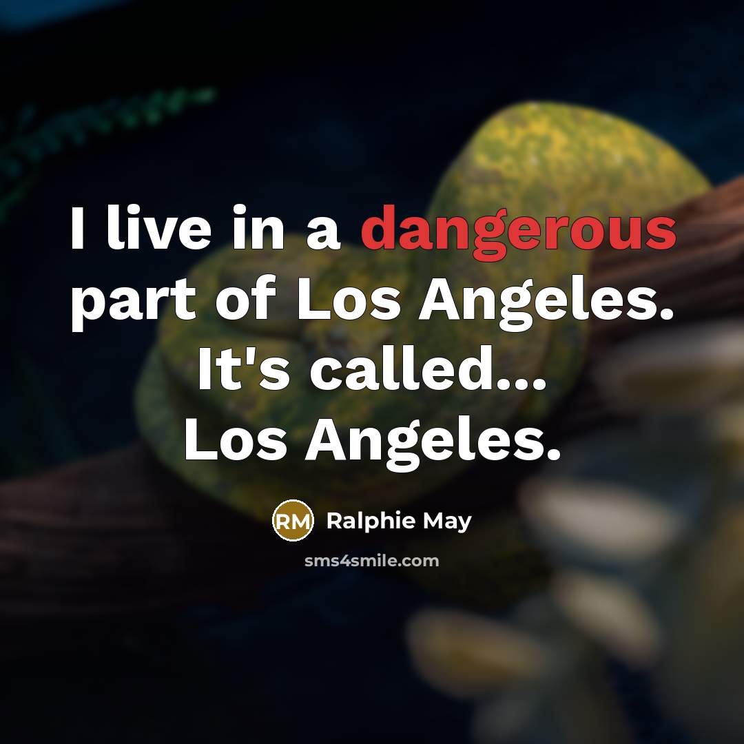 “I live in a dangerous part of Los Angeles. It's…” quote by Ralphie May