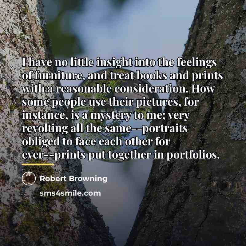 “I have no little insight into the feelings of furniture,…” quote by Robert Browning