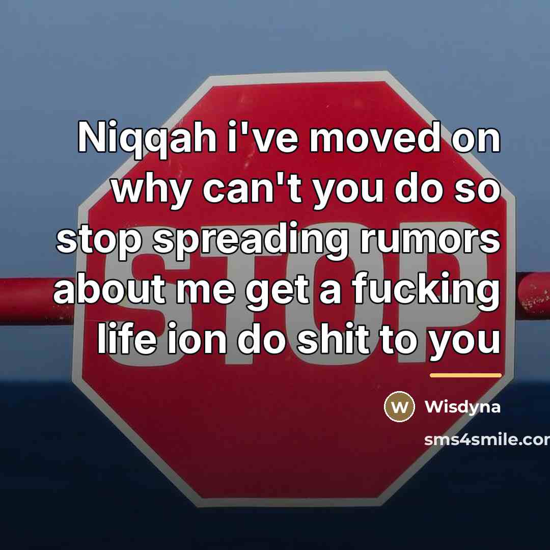 “Niqqah i've moved on why can't you do so stop…” quote by Wisdyna