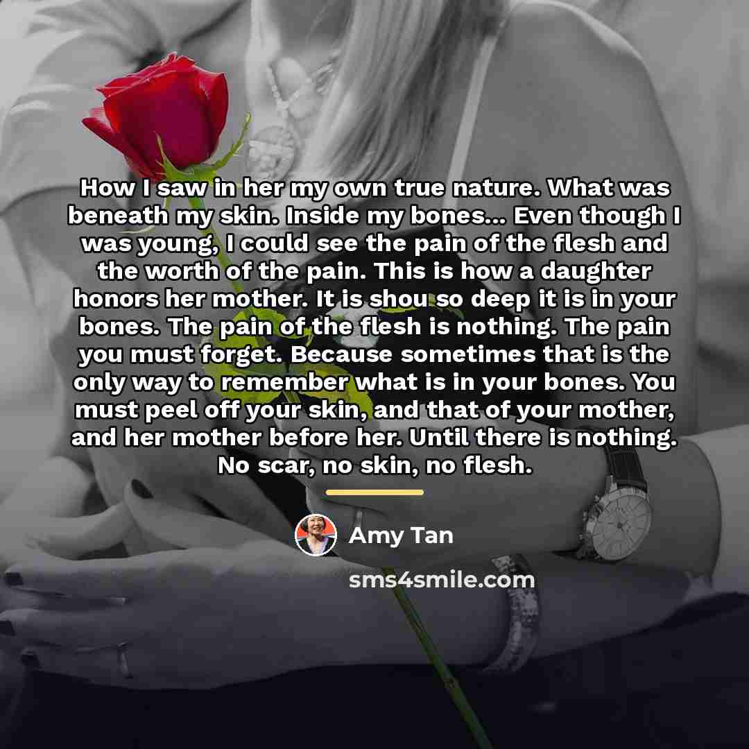 “How I saw in her my own true nature. What…” quote by Amy Tan
