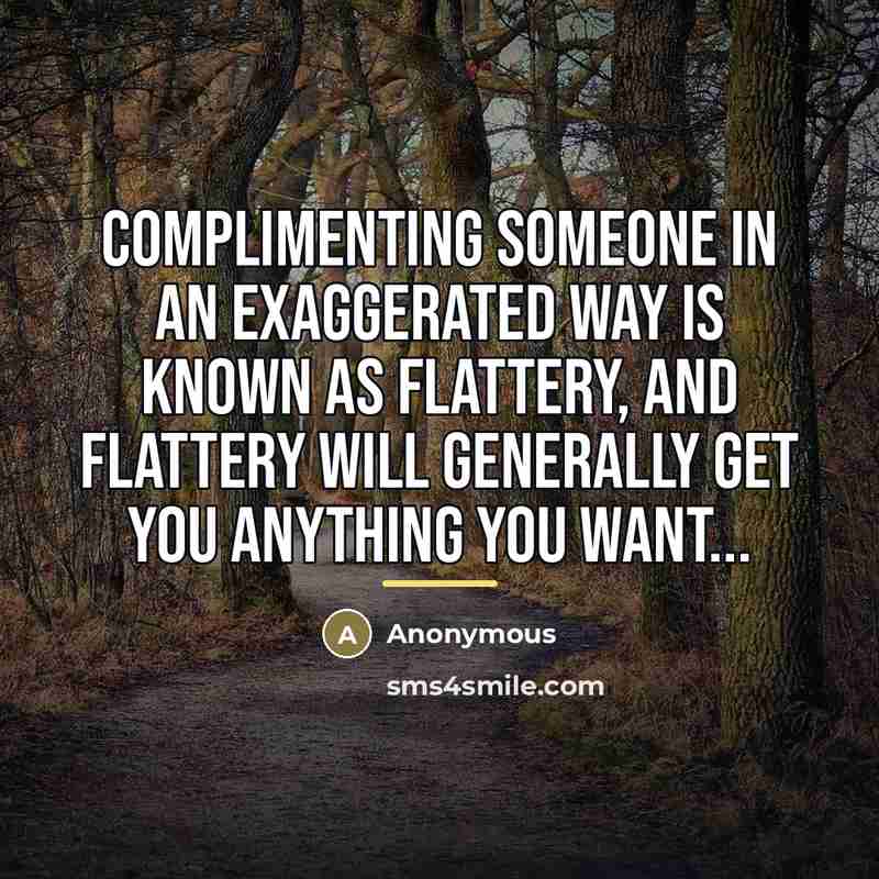 “Complimenting someone in an exaggerated way is known as flattery,…” quote by Anonymous