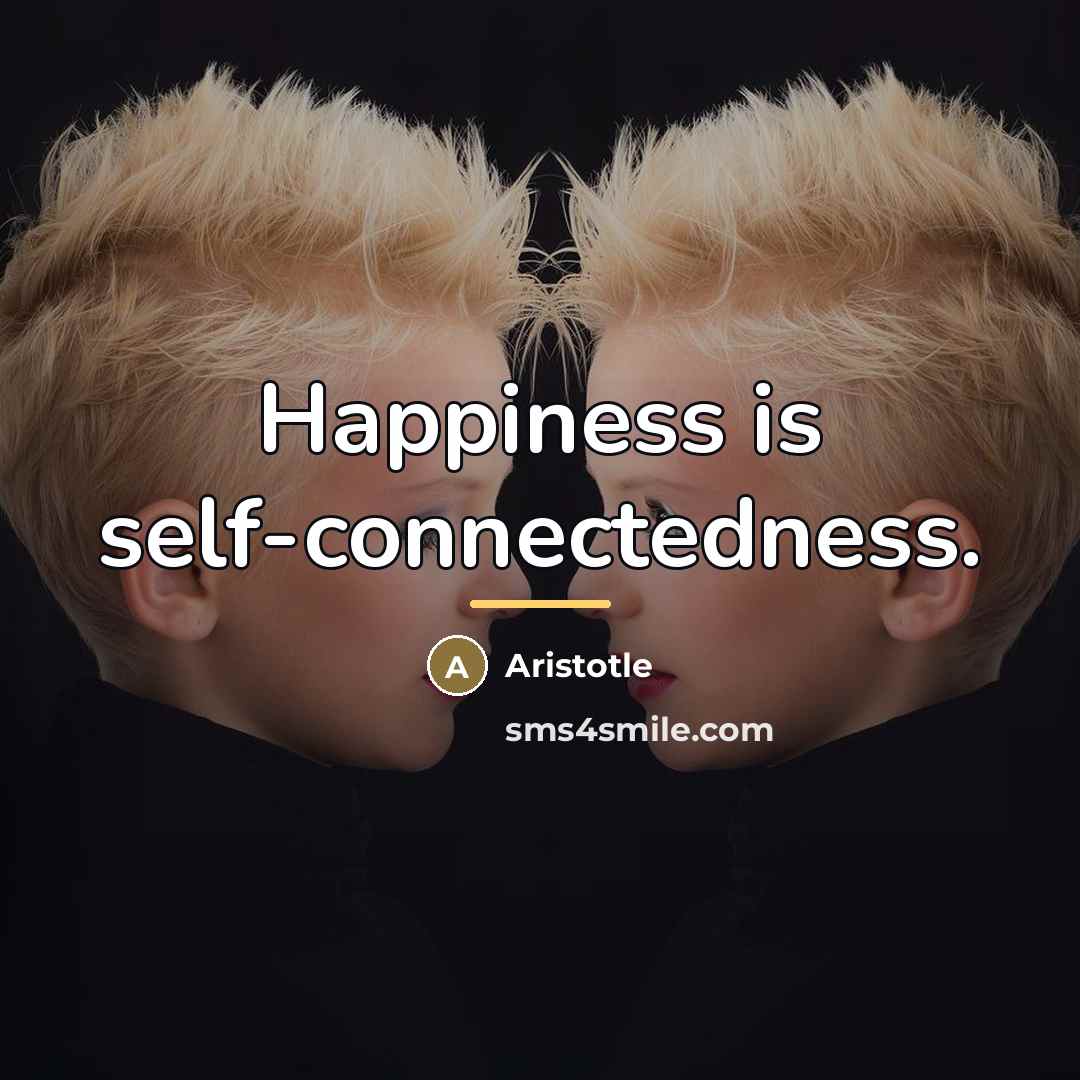 “Happiness is self-connectedness.…” quote by Aristotle