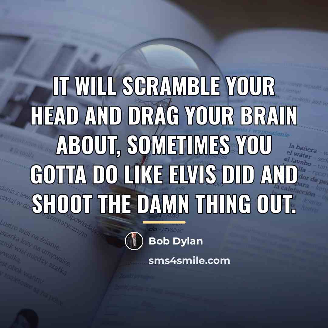 “It will scramble your head and drag your brain about,…” quote by Bob Dylan