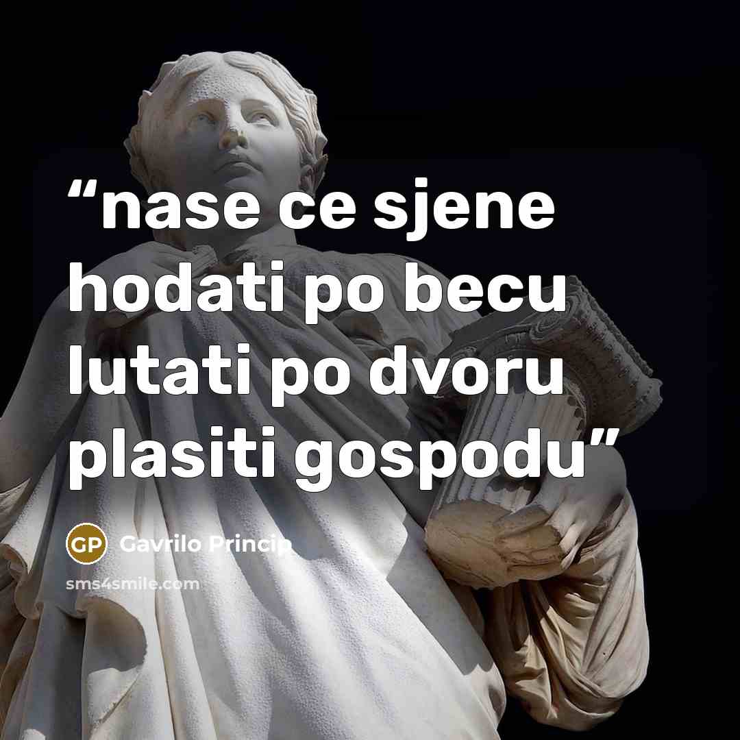“nase ce sjene hodati po becu lutati po dvoru plasiti gospodu” quote by Gavrilo Princip