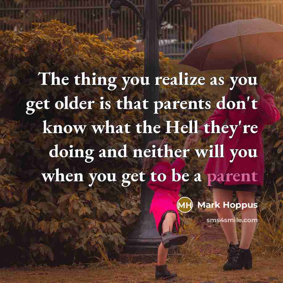 “The thing you realize as you get older is that…” quote by Mark Hoppus
