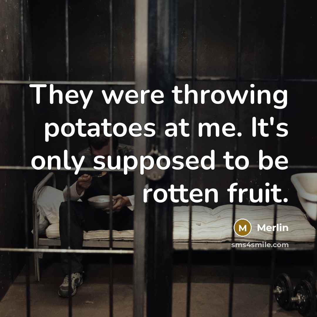 “They were throwing potatoes at me. It's only supposed to…” quote by Merlin