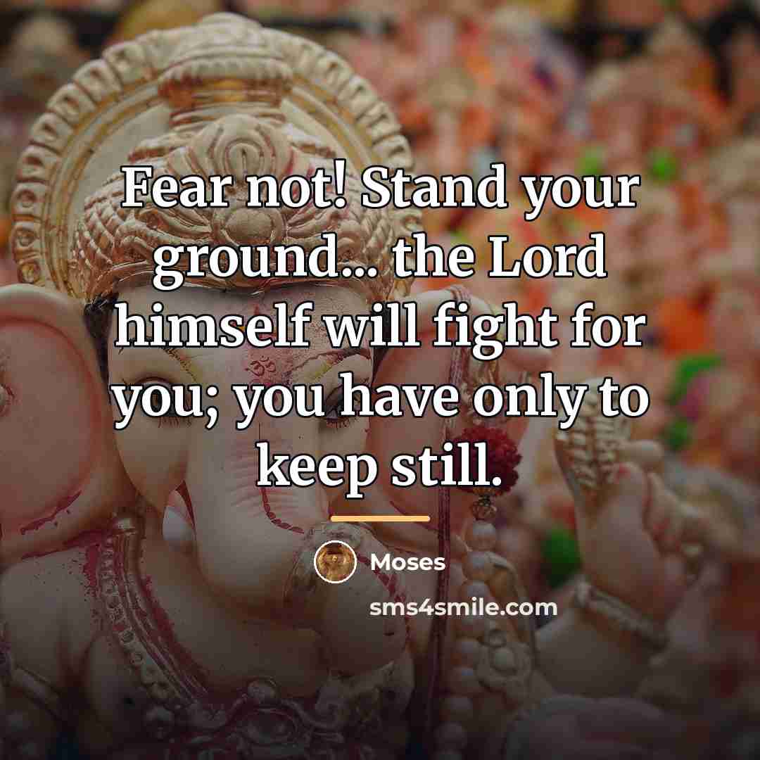 “Fear not! Stand your ground... the Lord himself will fight…” quote by Moses