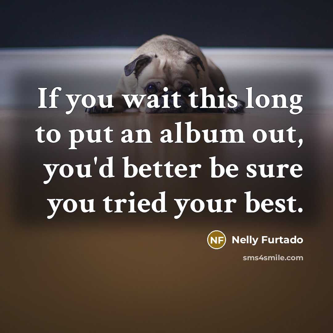 “If you wait this long to put an album out,…” quote by Nelly Furtado