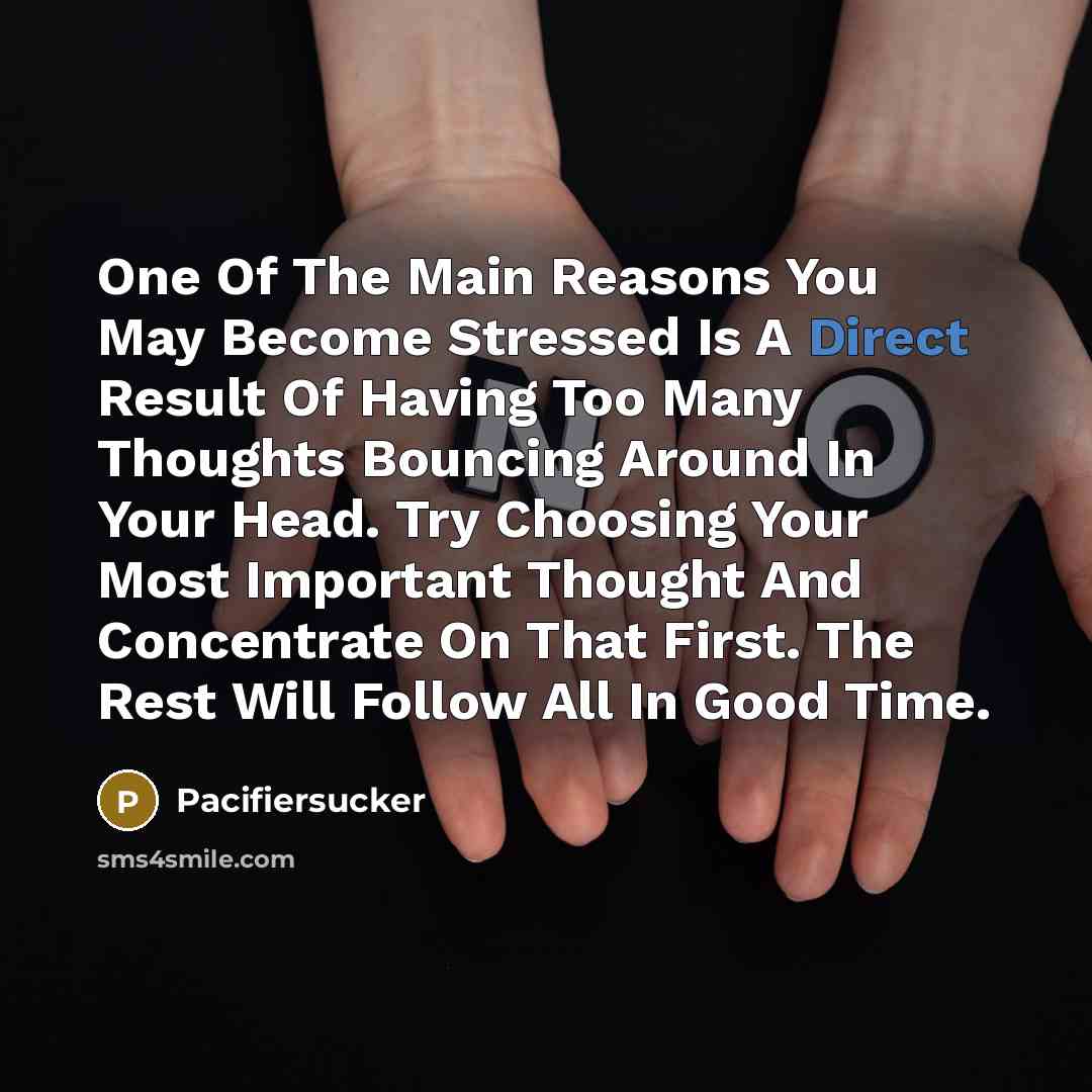 “One Of The Main Reasons You May Become Stressed Is…” quote by Pacifiersucker