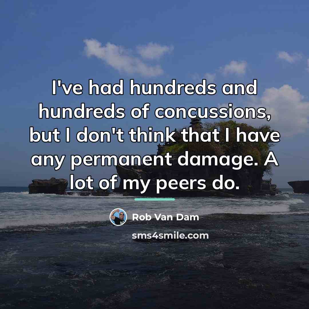 “I've had hundreds and hundreds of concussions, but I don't…” quote by Rob Van Dam