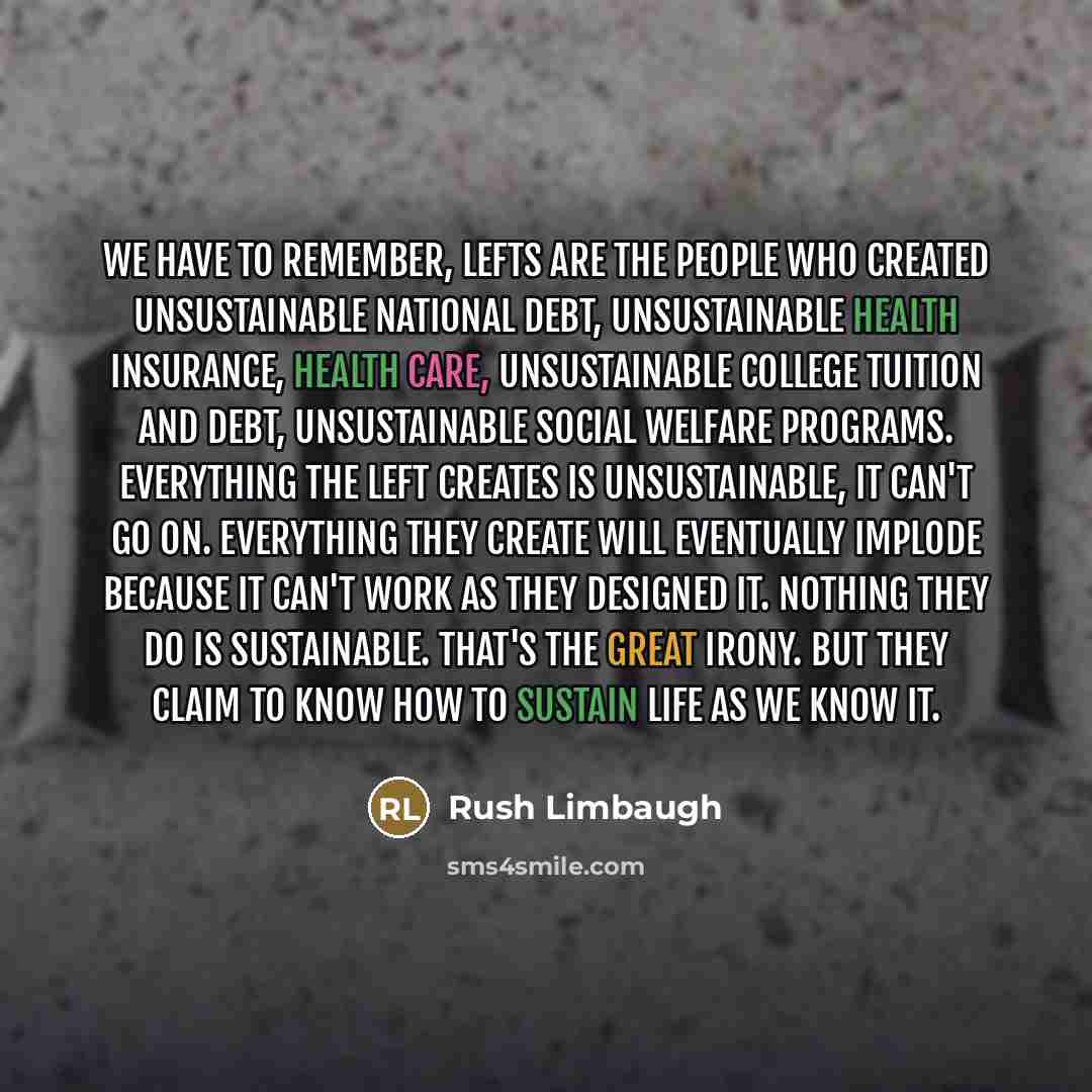 “We have to remember, lefts are the people who created…” quote by Rush Limbaugh