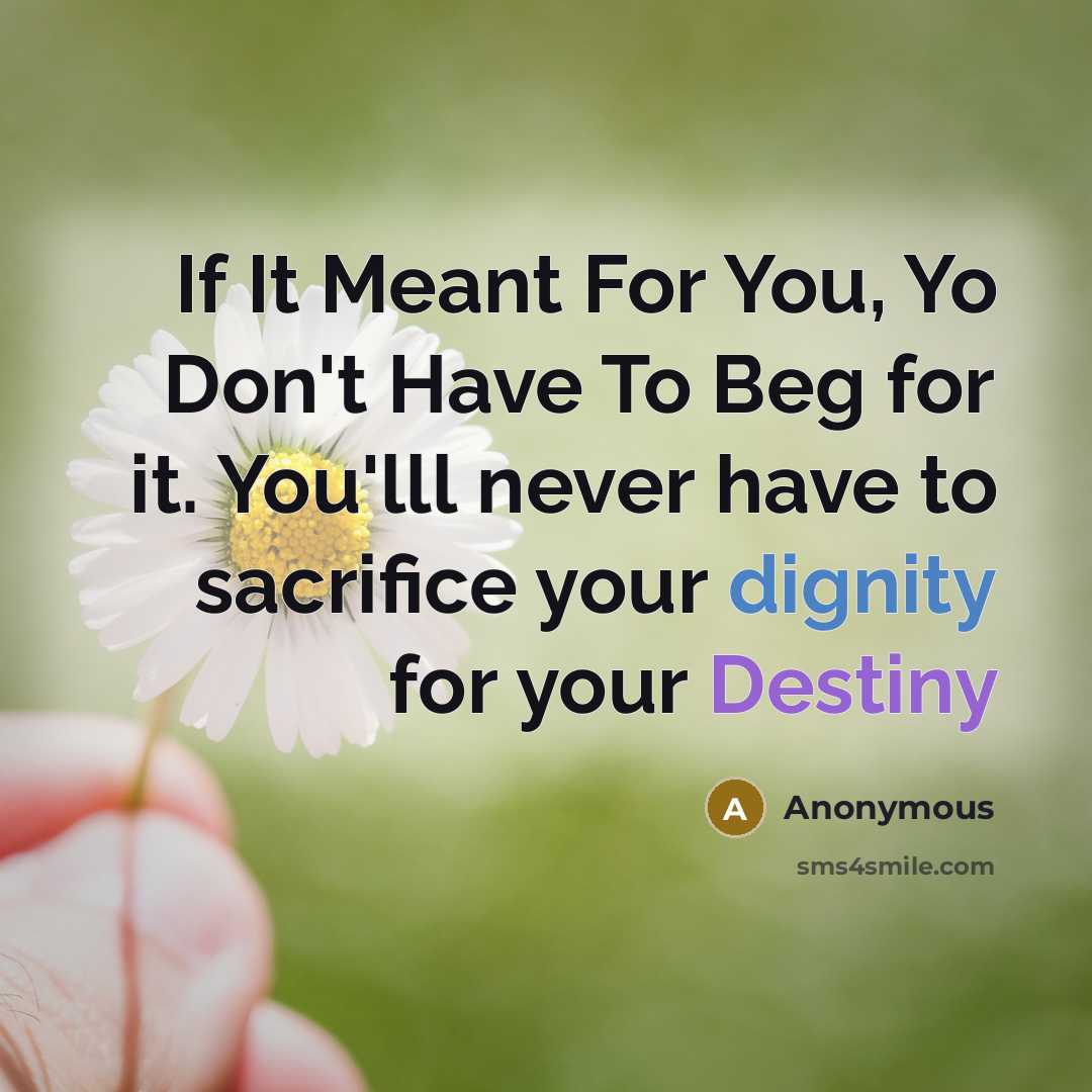 “If It Meant For You, Yo Don't Have To Beg…” quote by Anonymous