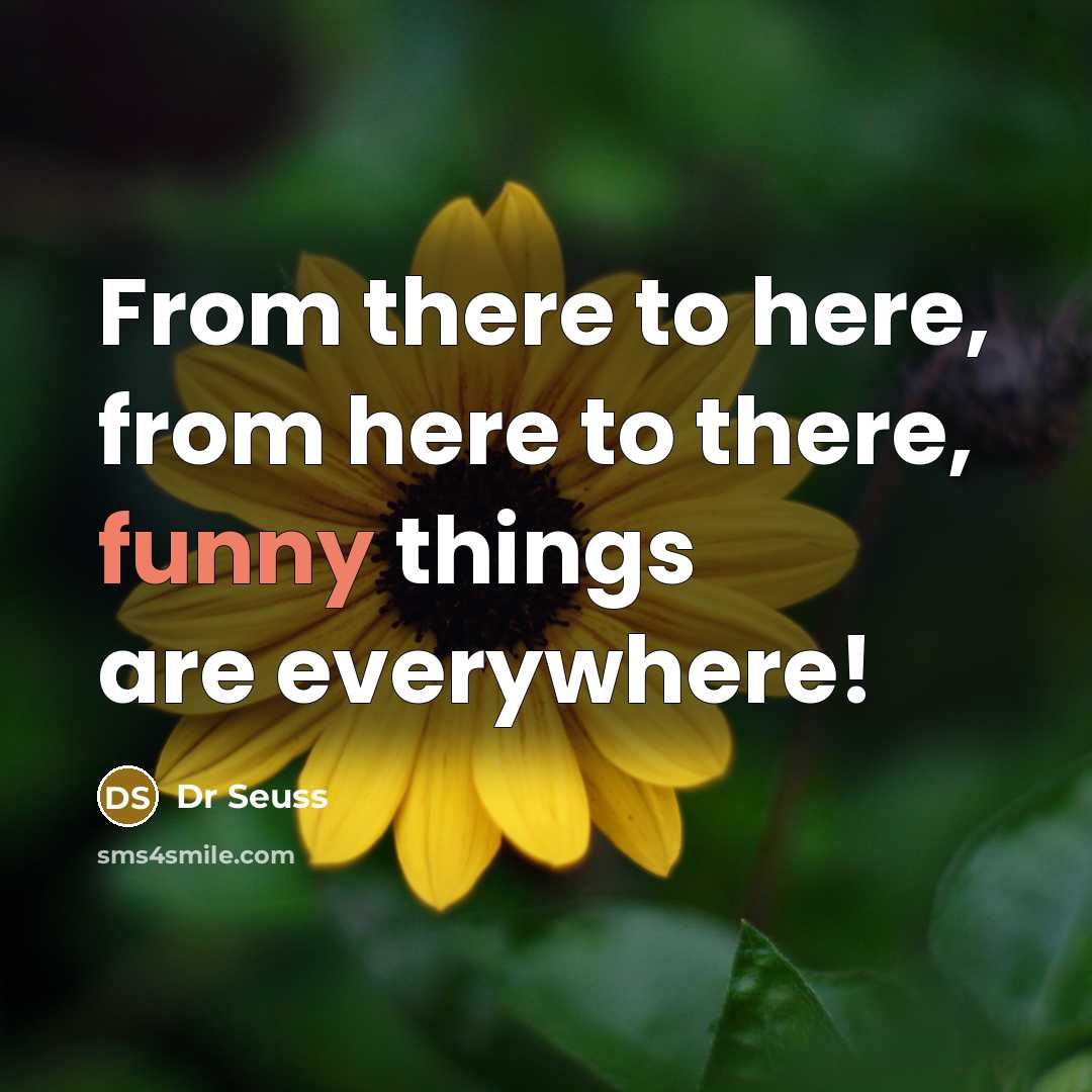 “From there to here, from here to there, funny things are everywhere!” quote by Dr Seuss
