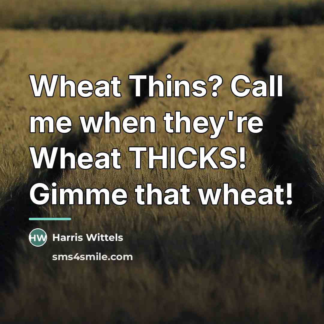 “Wheat Thins? Call me when they're Wheat THICKS! Gimme that…” quote by Harris Wittels