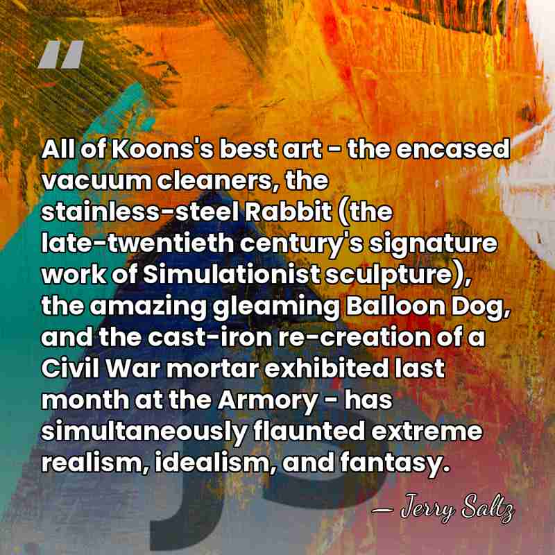 All of Koons's best art - the encased vacuum cleaners, the stainless-steel&hellip; - Jerry Saltz