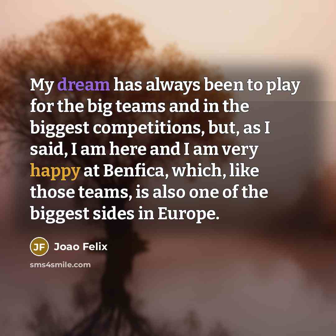“My dream has always been to play for the big…” quote by Joao Felix