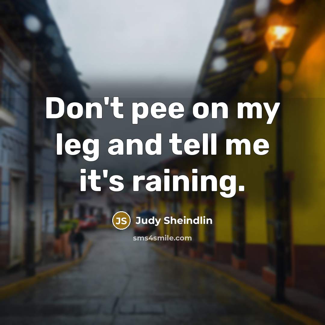 “Don't pee on my leg and tell me it's raining.…” quote by Judy Sheindlin