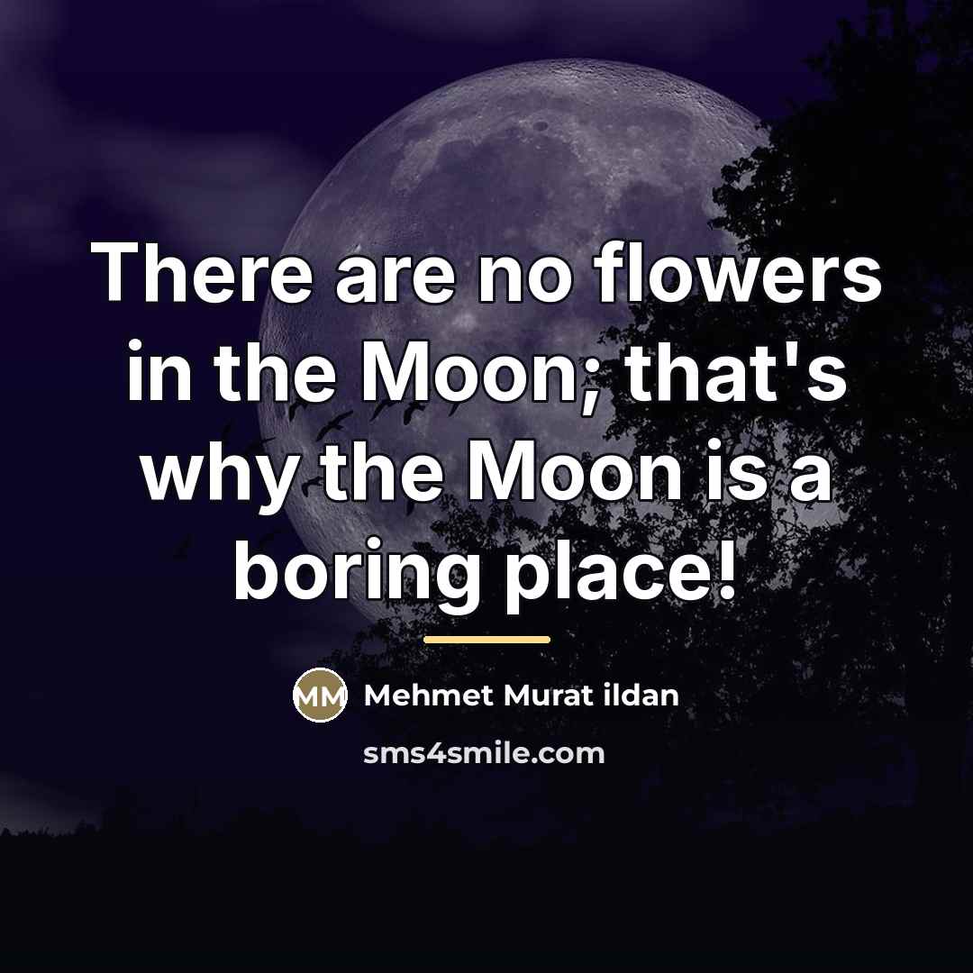 “There are no flowers in the Moon; that's why the…” quote by Mehmet Murat Ildan