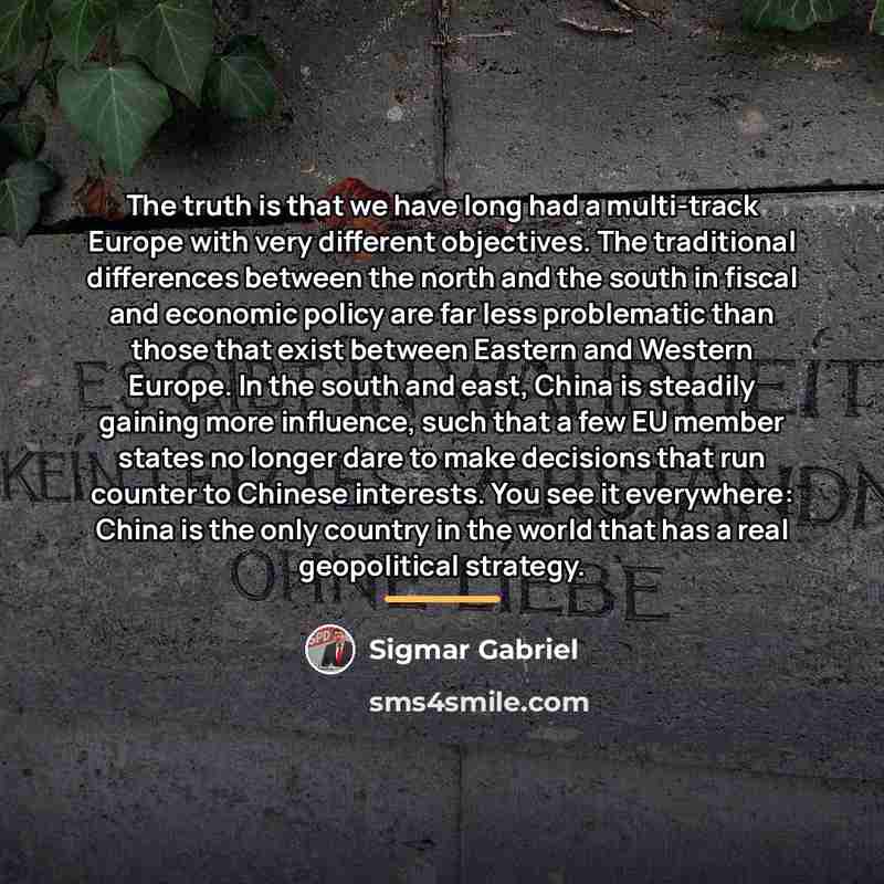 “The truth is that we have long had a multi-track…” quote by Sigmar Gabriel