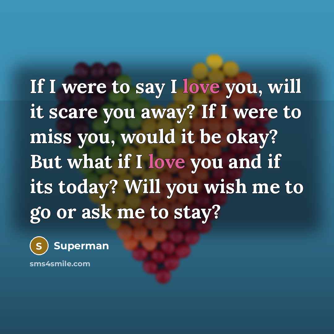 “If I were to say I love you, will it…” quote by Superman