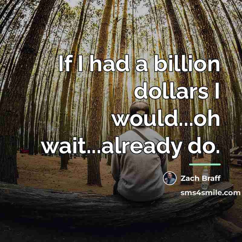 “If I had a billion dollars I would...oh wait...already do.…” quote by Zach Braff