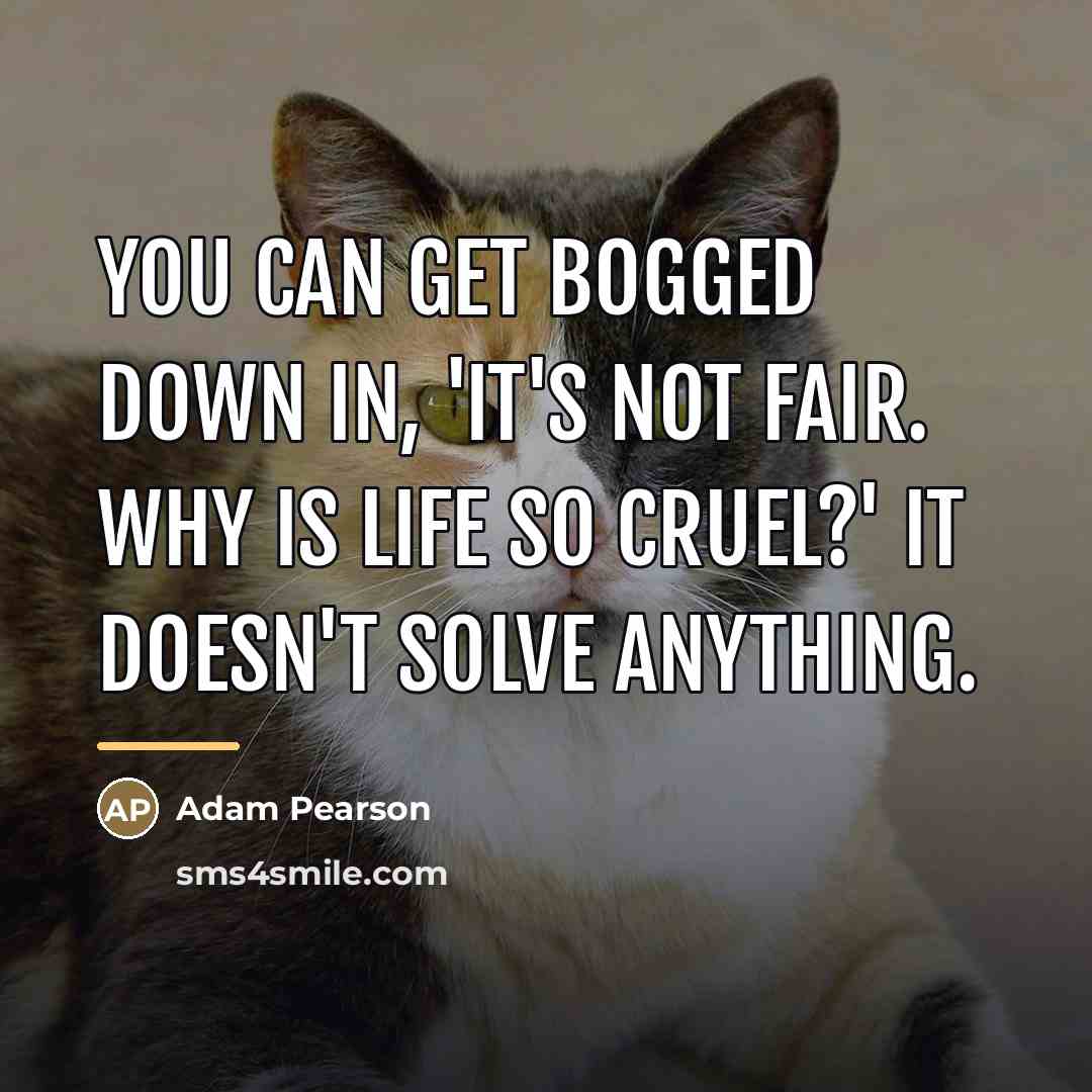 “You can get bogged down in, 'It's not fair. Why…” quote by Adam Pearson