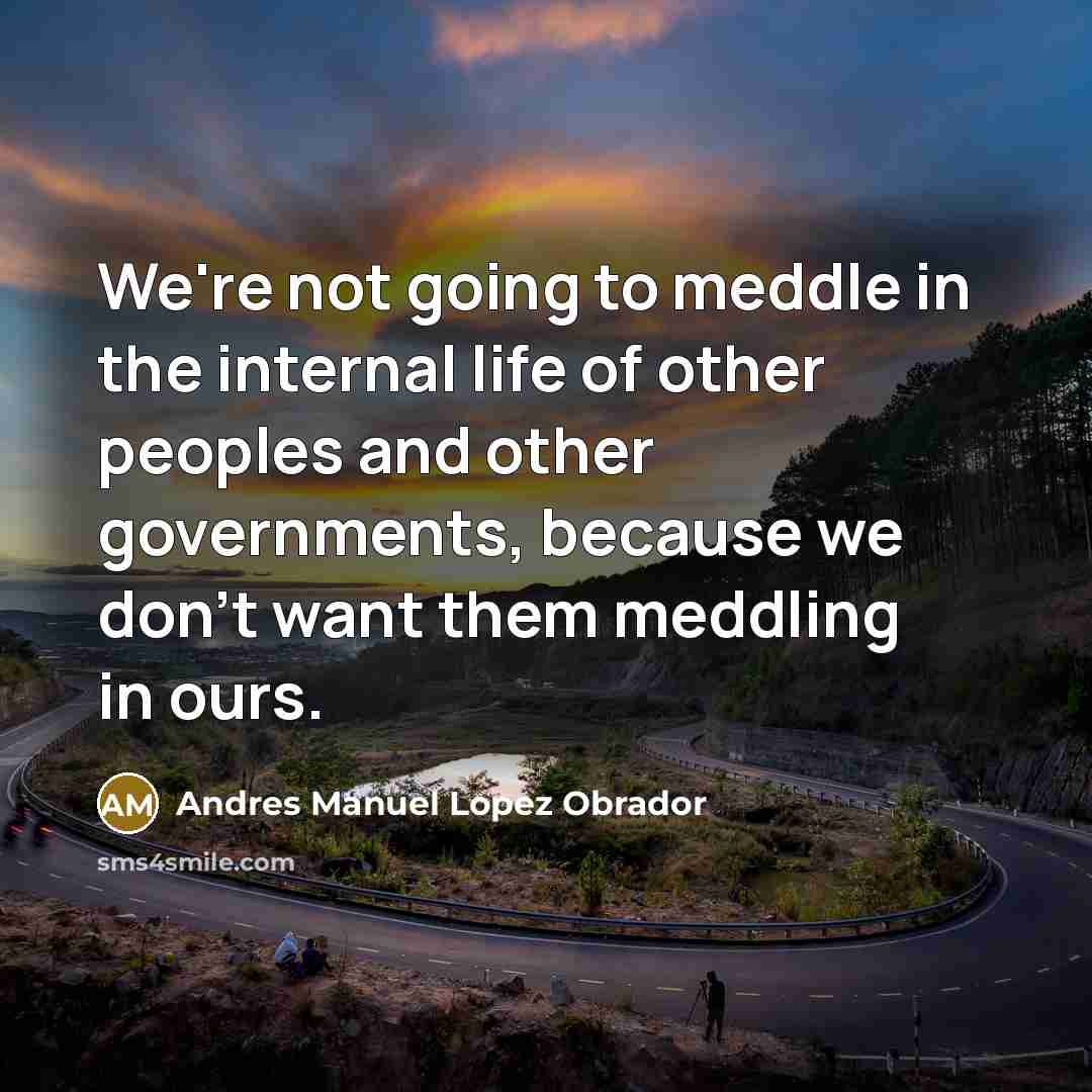 “We're not going to meddle in the internal life of…” quote by Andres Manuel Lopez Obrador