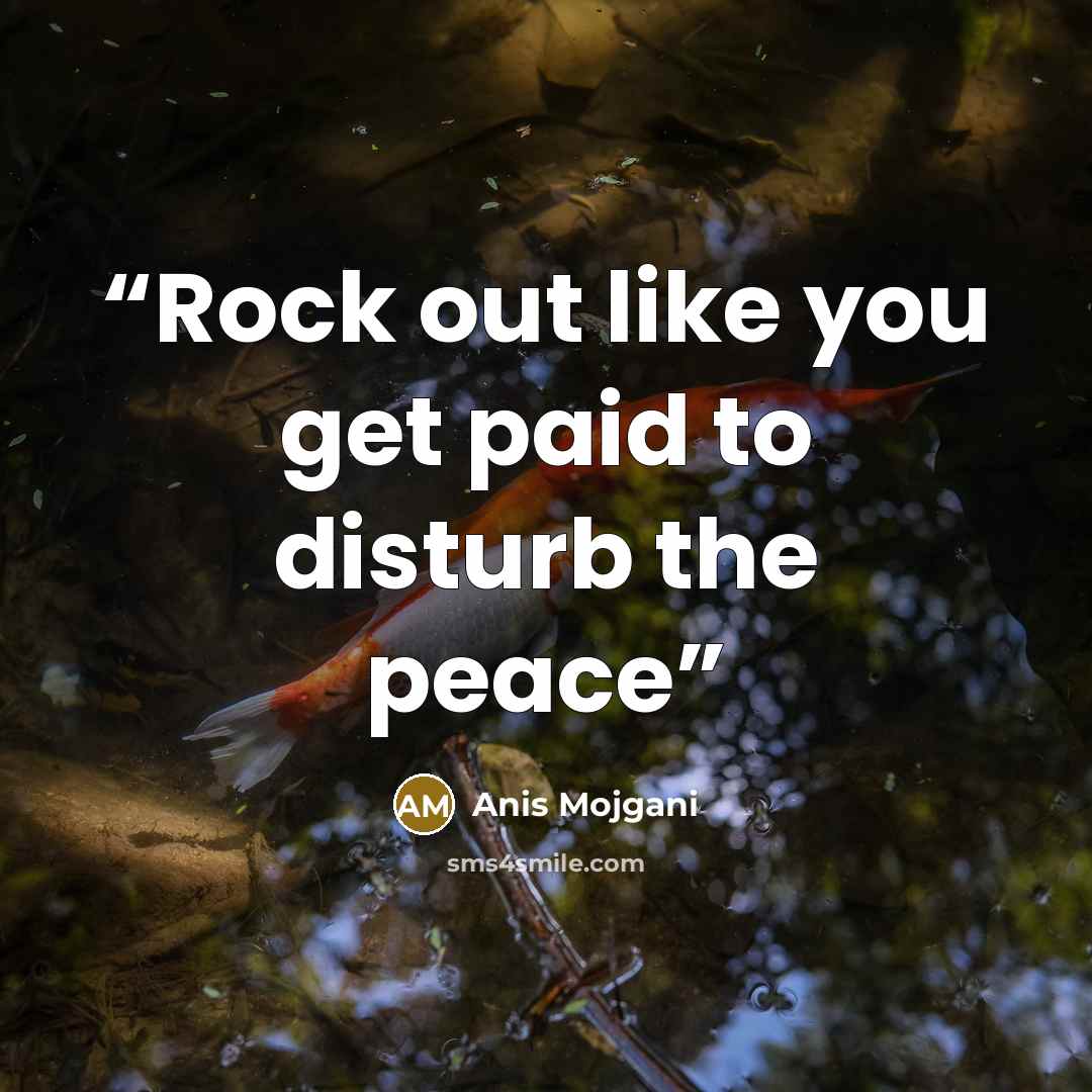 “Rock out like you get paid to disturb the peace” quote by Anis Mojgani