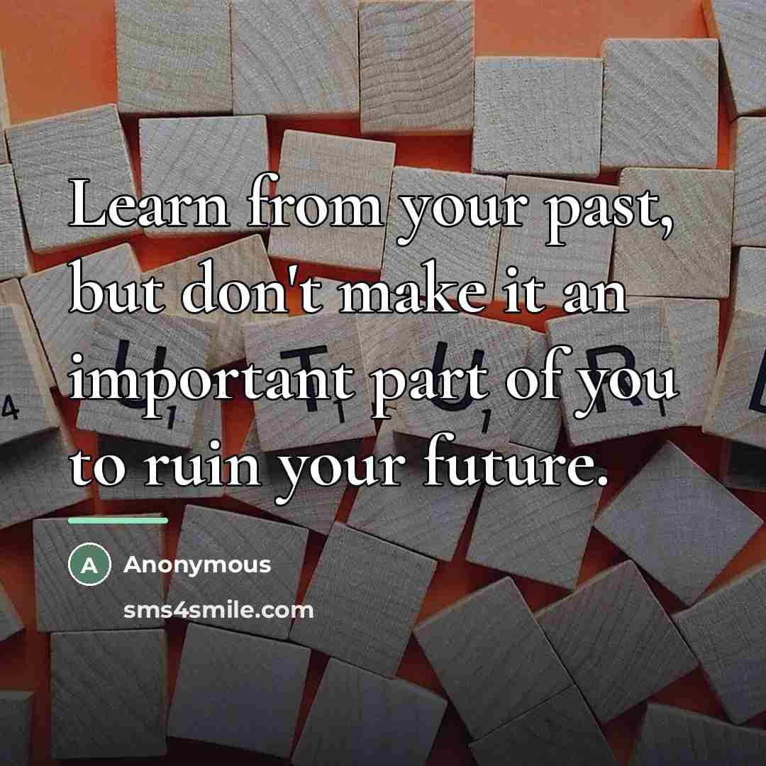 “Learn from your past, but don't make it an important…” quote by Anonymous