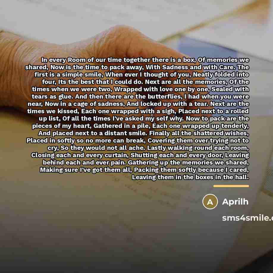 “In every Room of our time together there is a…” quote by Aprilh